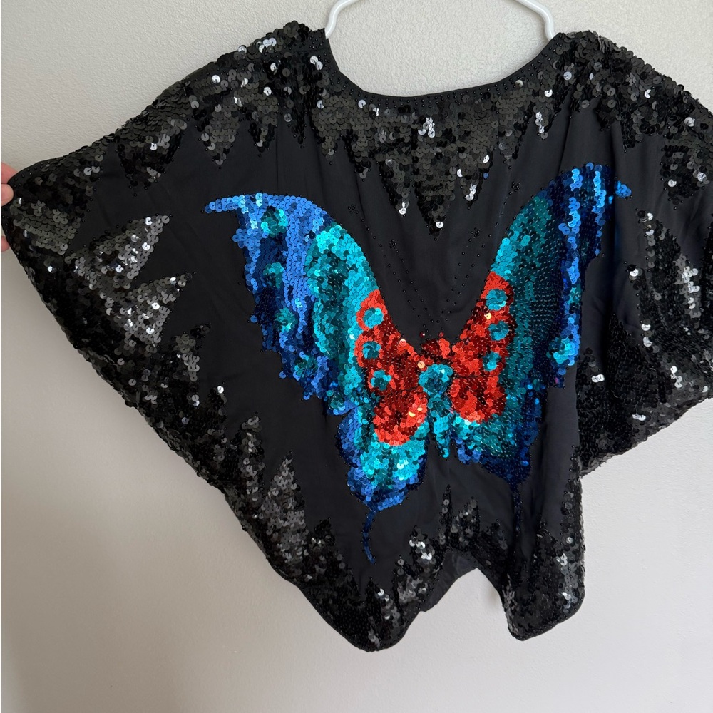 Sequin Butterfly Vintage Top
